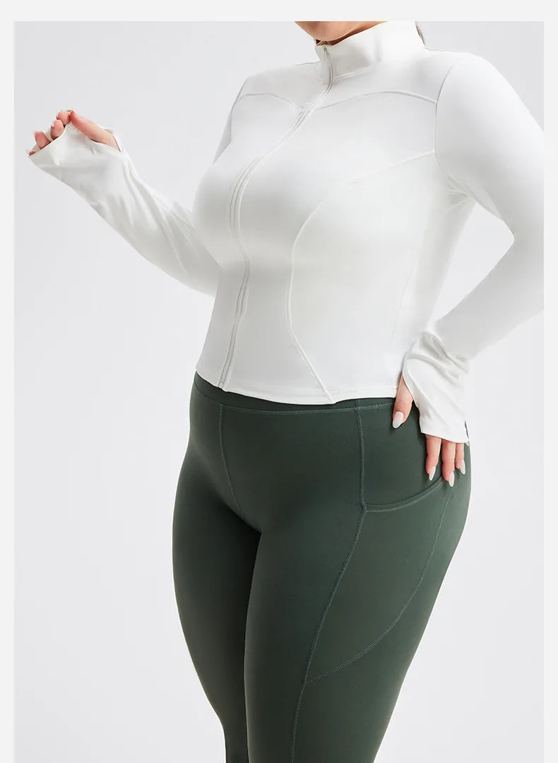 Plus Size Workout Jacket Women
