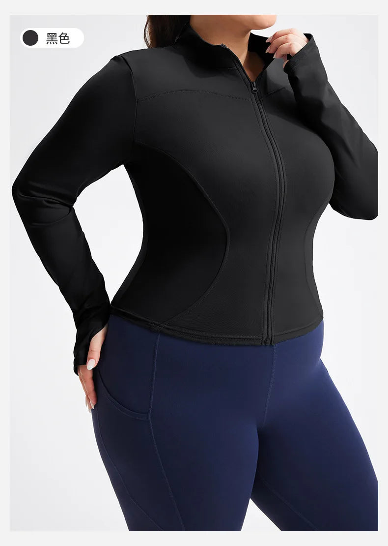 Plus Size Workout Jacket Women