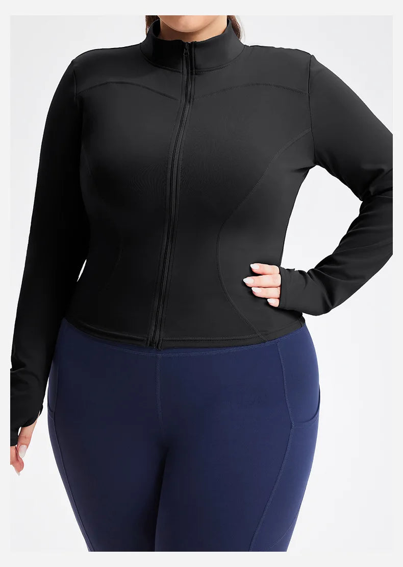 Plus Size Workout Jacket Women